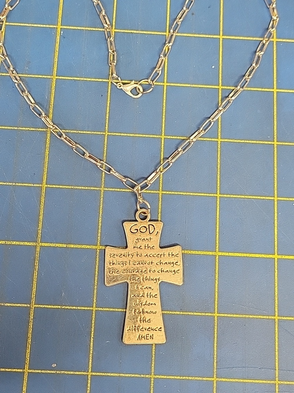 Cross Necklace 20" Silver Tone Chain